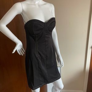 Black “denim” like strapless dress